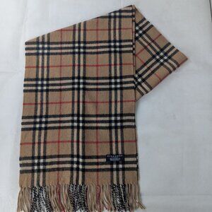 Burberry Designer Cashmere Scarf Beige | Check Pattern